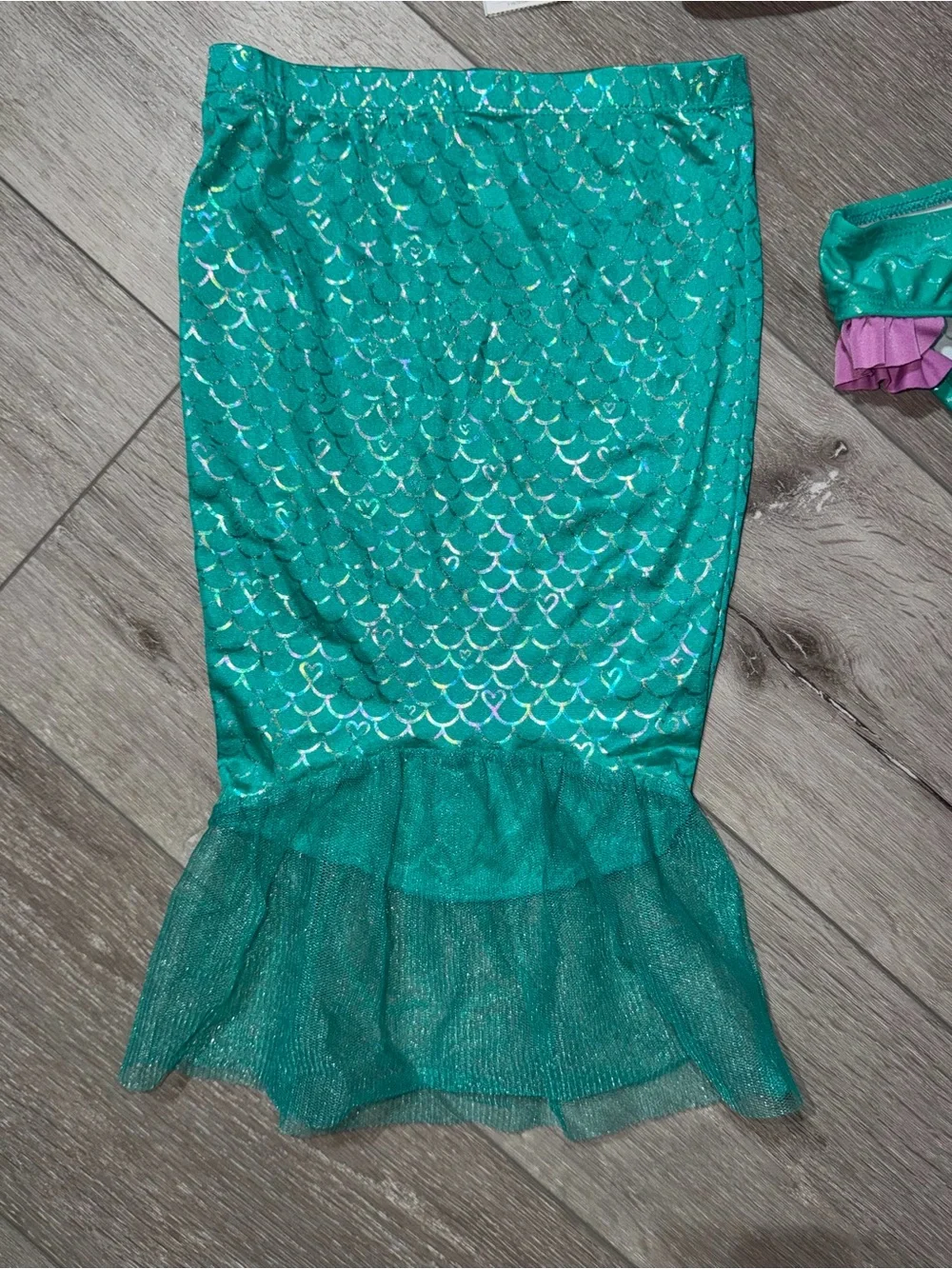 Cat & Jack Mermaid swimsuit Skirt Bikini Set with Purple Top 18 moths new